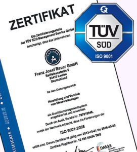 Bauer Maßstabfabrik - Hersteller von Zollstöcken und Messwerkzeugen - TÜV Zertifikat - zertifiziert